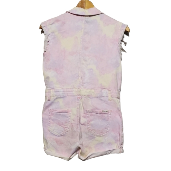 Joe's Pocketed Button Down Tie Dye Denim Romper Junior Large 12-14 - Picture 3 of 13